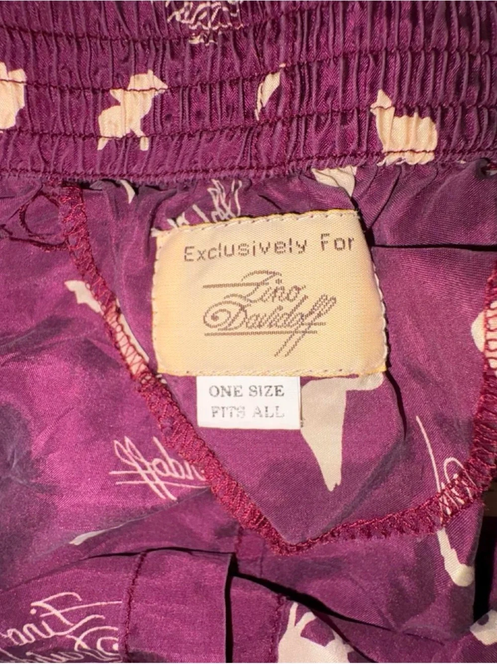 Men's Vintage Zino Davidoff Maroon Printed Silk Boxers